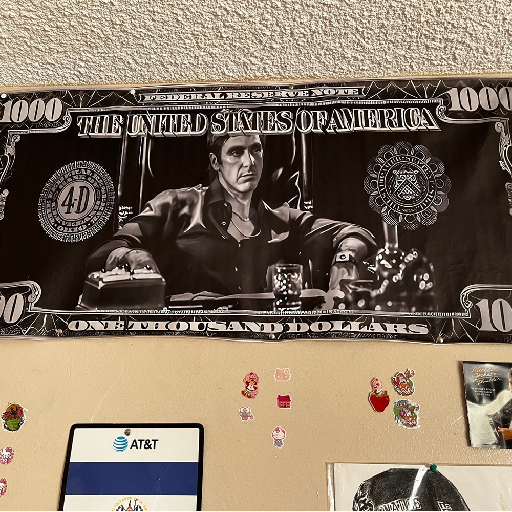 Black and White Dollar Bill Poster